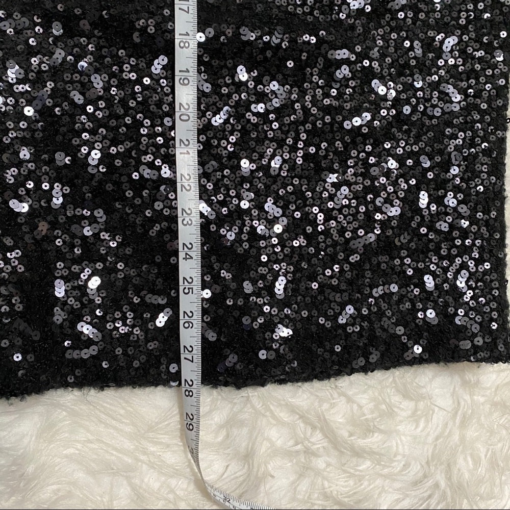 BANANA REPUBLIC Black Sequin Strapless Dress - Picture 7 of 9